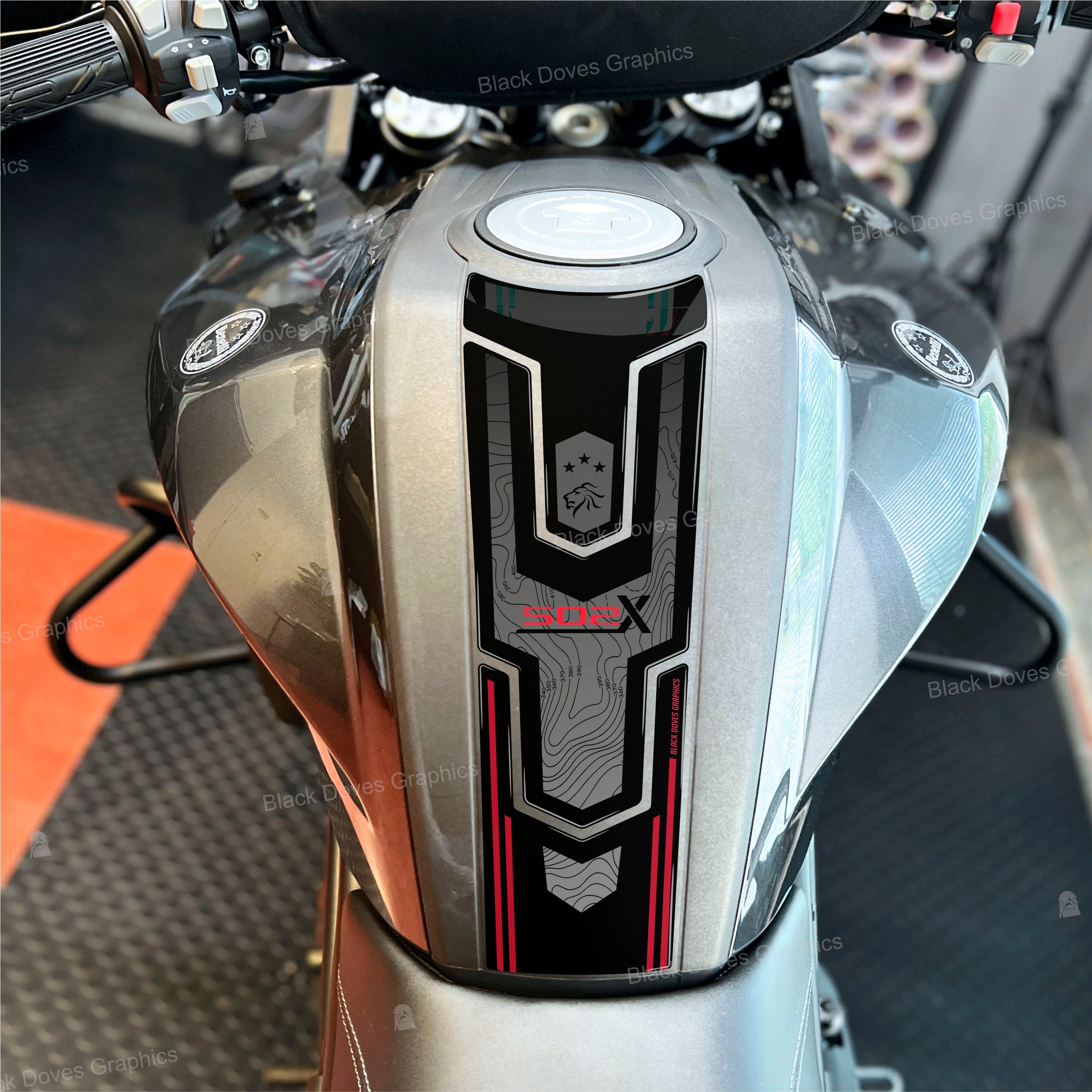 Adesivi 3D Compatibili Con Benelli TRK 502X 2020 2022 Parafango Metal - 3