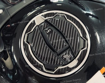 3D Resin Tank Cap Protector Sticker compatible with Kawasaki Ninja 400/500, Z400/500/650/900, Versys 300/650/1000, ZX6R, ZX10R, 1000SX, Z H2