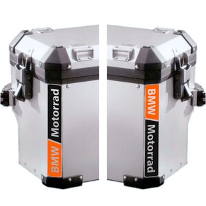 2 pegatinas reflectantes para maletas laterales de moto BMW Motorrad F 650 700 800 R 1100 1150 1200 1250 GS A Black / Orange