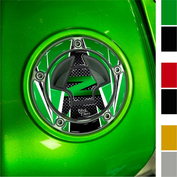 3D Moto noir vert Pétrole caoutchouc protège-Réservoir carburant autocollant  