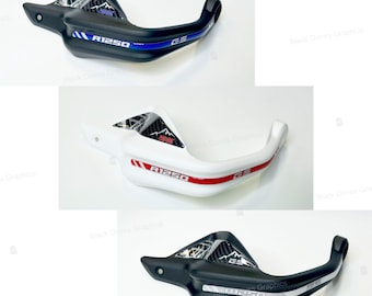 2 Resin 3D Stickers for Handguards Compatible with BMW R 1250 GS Trophy, Exclusive, Rallye, Triple Black, 40 Years | Black Doves Graphics