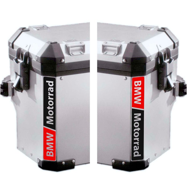 2 pegatinas reflectantes para maletas laterales de moto BMW Motorrad F 650 700 800 R 1100 1150 1200 1250 GS A Black / Red