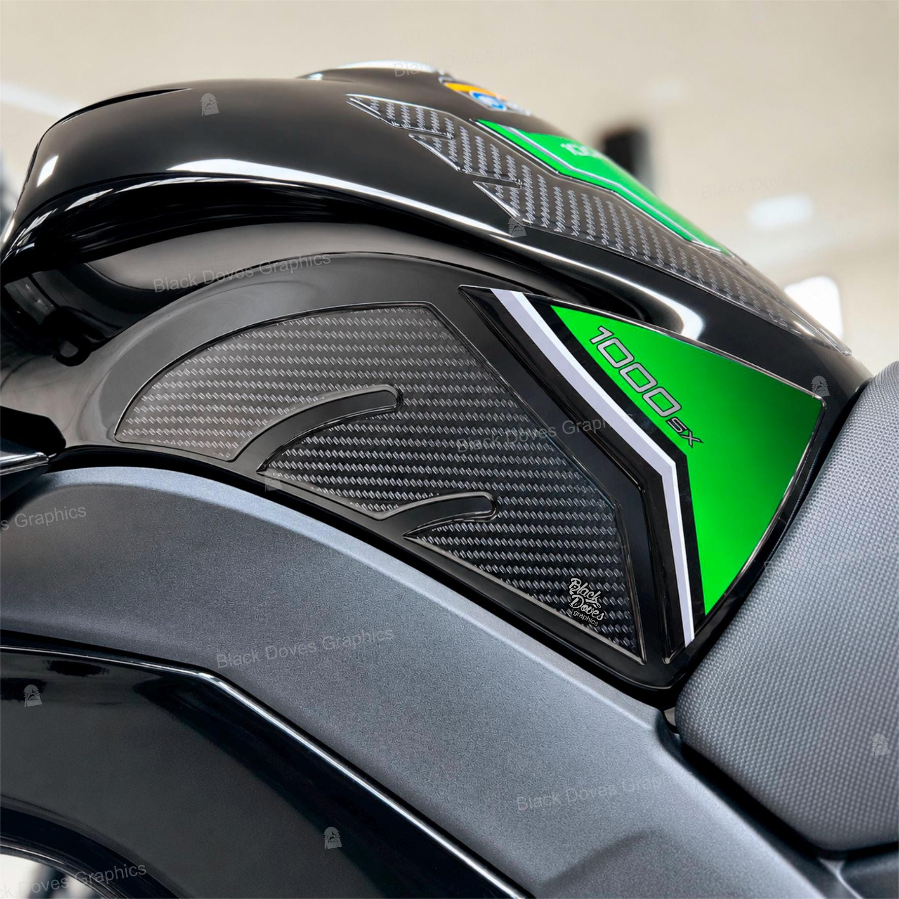 3D Tank Side Protection Stickers Compatible With Kawasaki Ninja