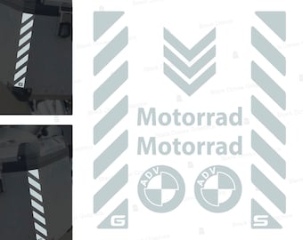 n.6 Reflective Stickers Compatible with BMW R1200 / R1150 / R1250 / F800 / F700 / F650 GS Adventure | Touratech Cases | Black Doves Graphics