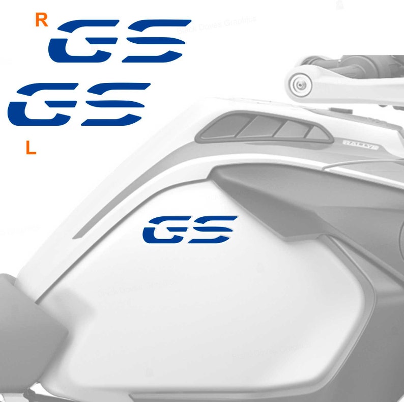 2pcs Stickers Compatible with Side Panels Tank BMW GS R1250 lc Adventure from 2019, GS R1200 lc Adventure from 2013 BLUE