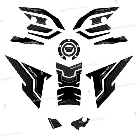 Autocollants Résine 3D Moto Latéral Réservoir Compatible YAMAHA TRACER