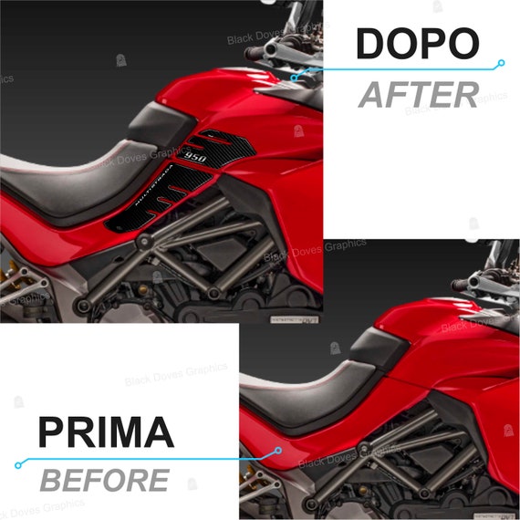 3D Tankschutz Aufkleber Für Ducati Multistrada 950 1200 1260 (2015-2020) - Karbon Optik