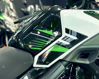 3D Stickers Tank Side Protection Compatible with / Replacement for Kawasaki Versys 650 2025 Metallic Matte Graphenesteel Gray