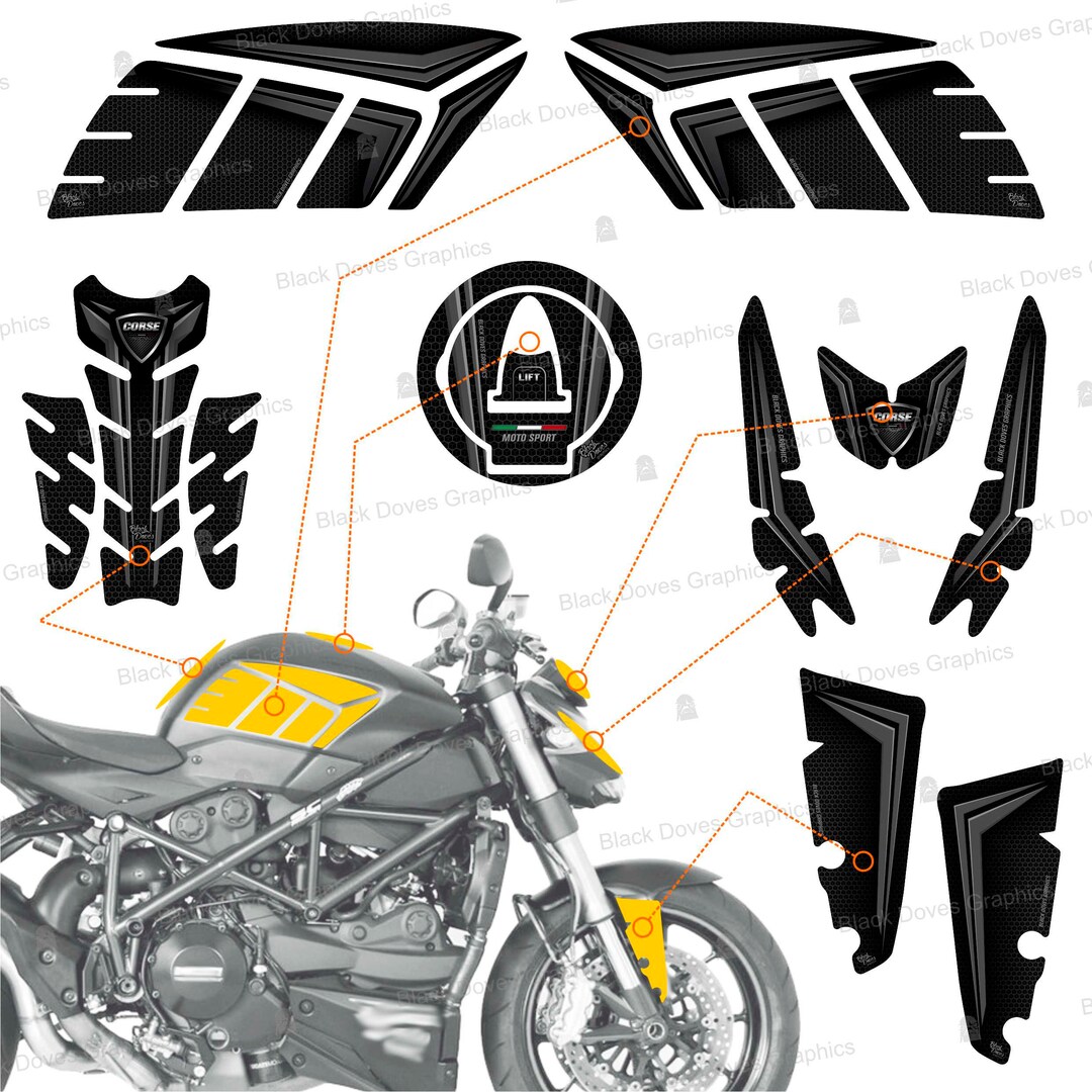 1098 Sticker 9pcs 3D Protection Sticker Kit Compatible With Ducati Streetfighter ...