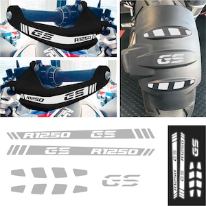 5pcs REFLECTIVE Stickers Compatible with BMW R 1250 GS Adventure Handguards and Fender Stickers for Handguards and Fender