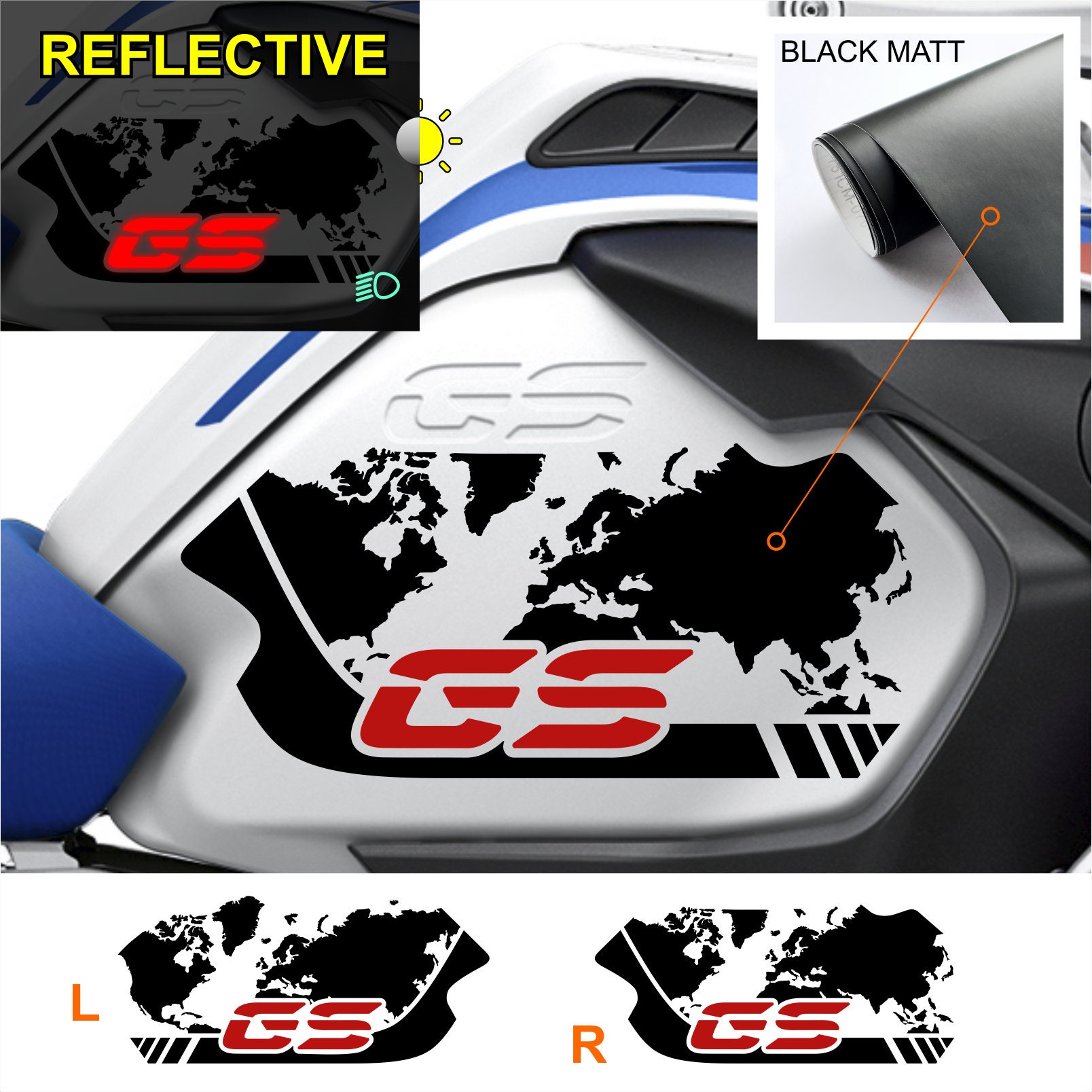 N.2 Tank Side Stickers Compatible With BMW R1250 Gc Adventure LC (from ...