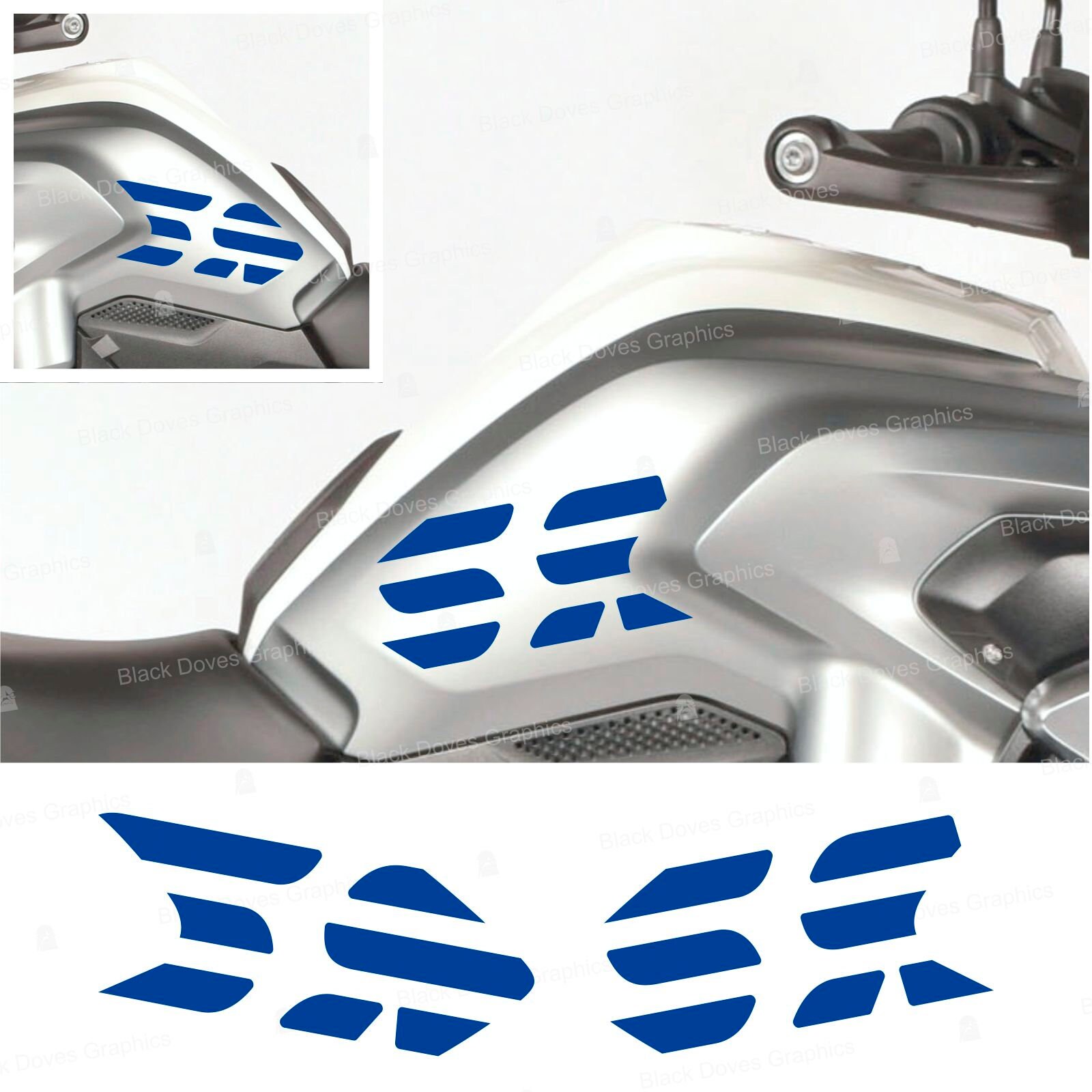 2 Autocollants Côté Réservoir Pour BMW R1200GS LC 2013-2016 - Couleur Anthracite
