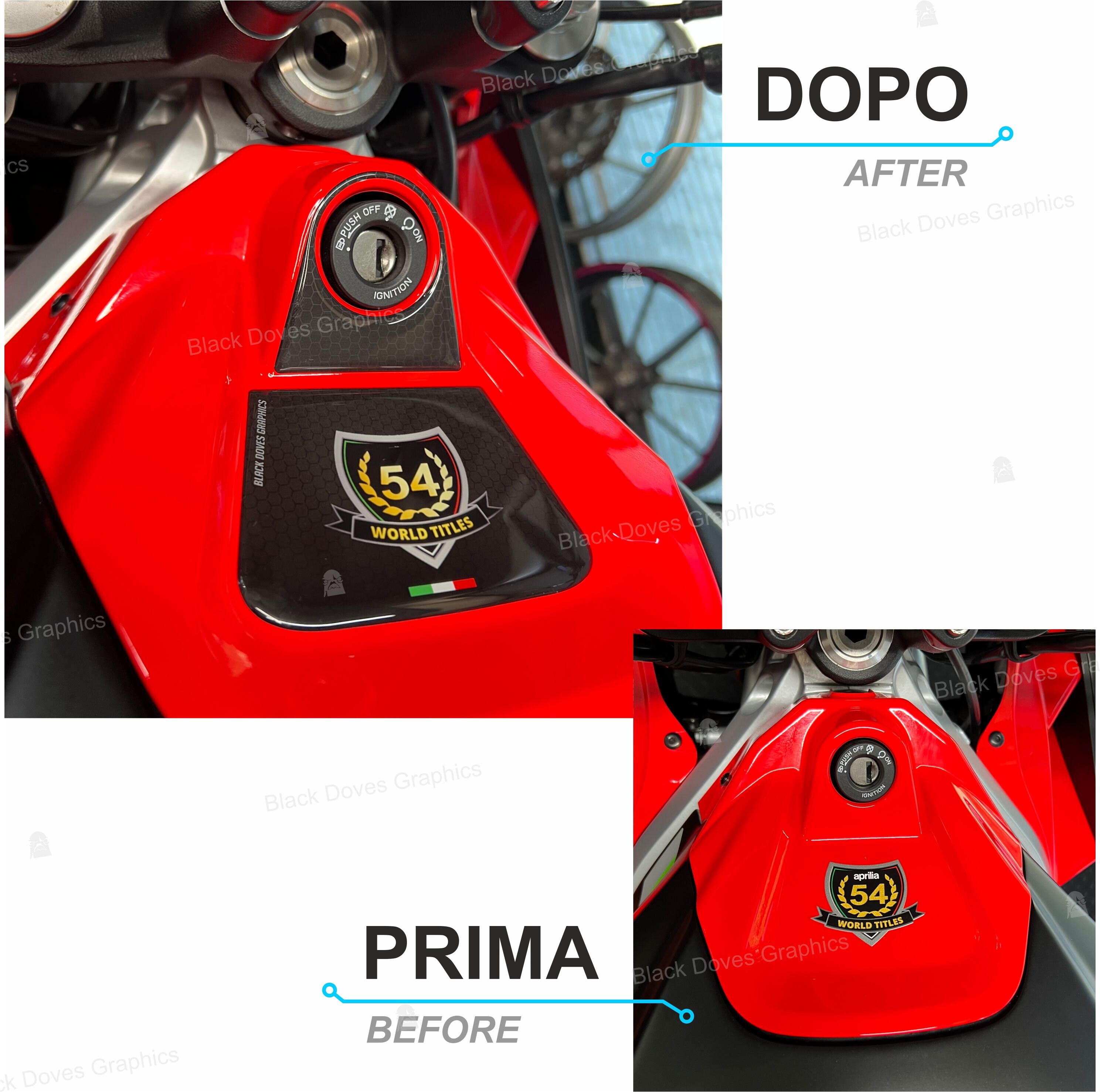 Resin Bike Adesivi Serbatoio Per Aprilia Tuono/RS 660 (2020-2023) – 3D In Resina, Antiurto E Anti Graffio, Made In Italy