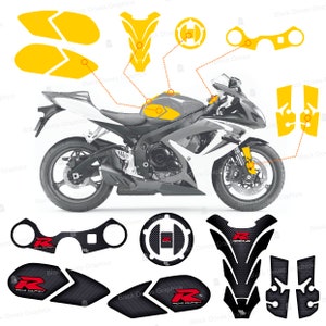 7pcs 3D Protection Stickers Kit Compatible with Suzuki 600 750 GSX R 2006 - 2007