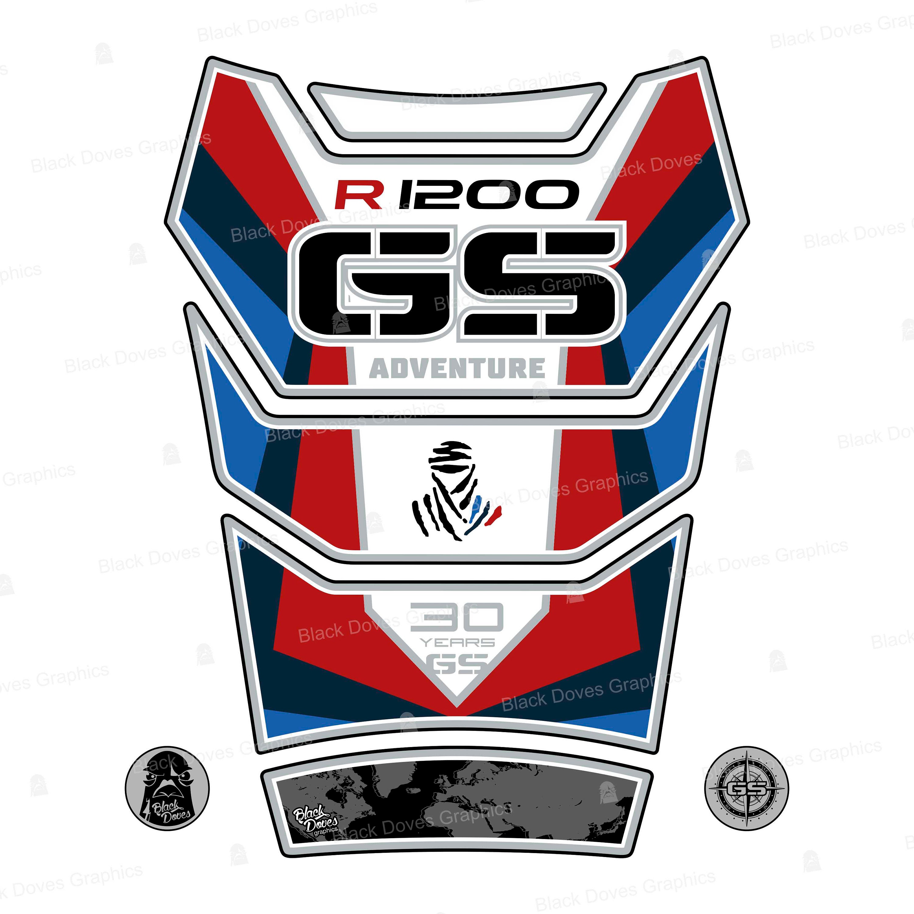 Protector de depósito compatible con R1200 GS Adventure 2006-2013 Tank Pad R 1200 ADV 002-2