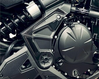 3D Engine Guard Stickers Compatible with Kawasaki Versys 650 2026 Metallic Matte Carbon Gray (BK1) | Black Doves Graphics