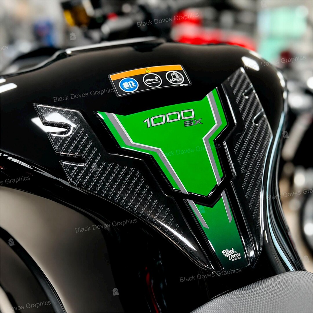 3D Tank Pad Protector Sticker Compatible With Kawasaki Ninja 1000