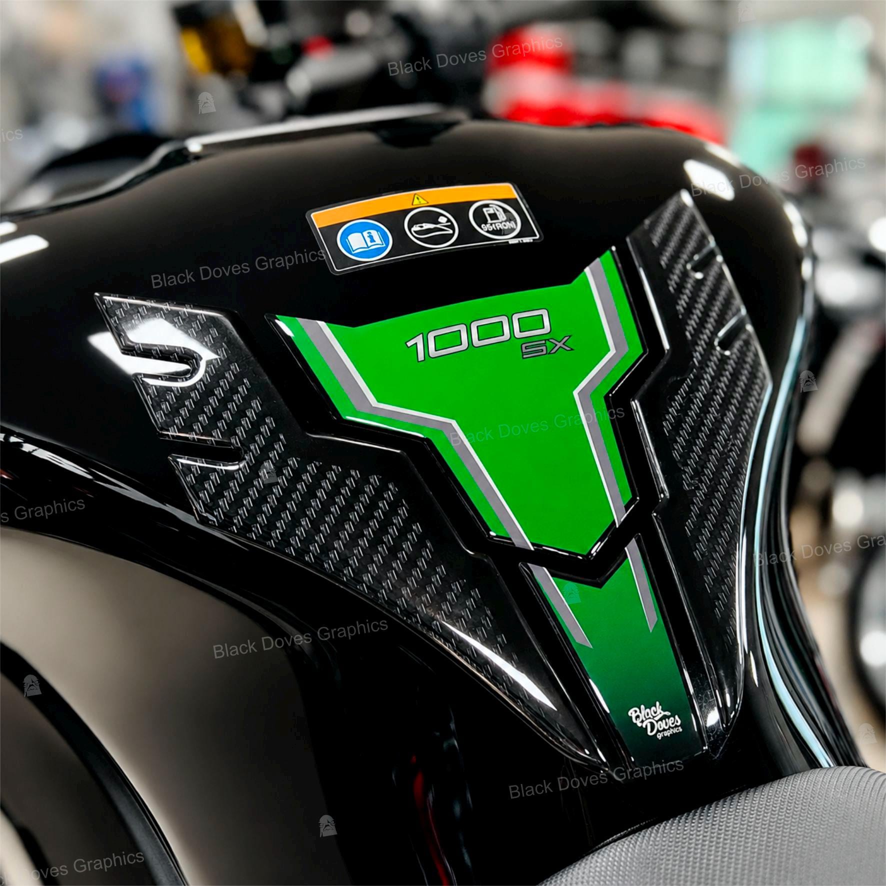 3D Tank Pad Protector Sticker Compatible With Kawasaki Ninja 1000