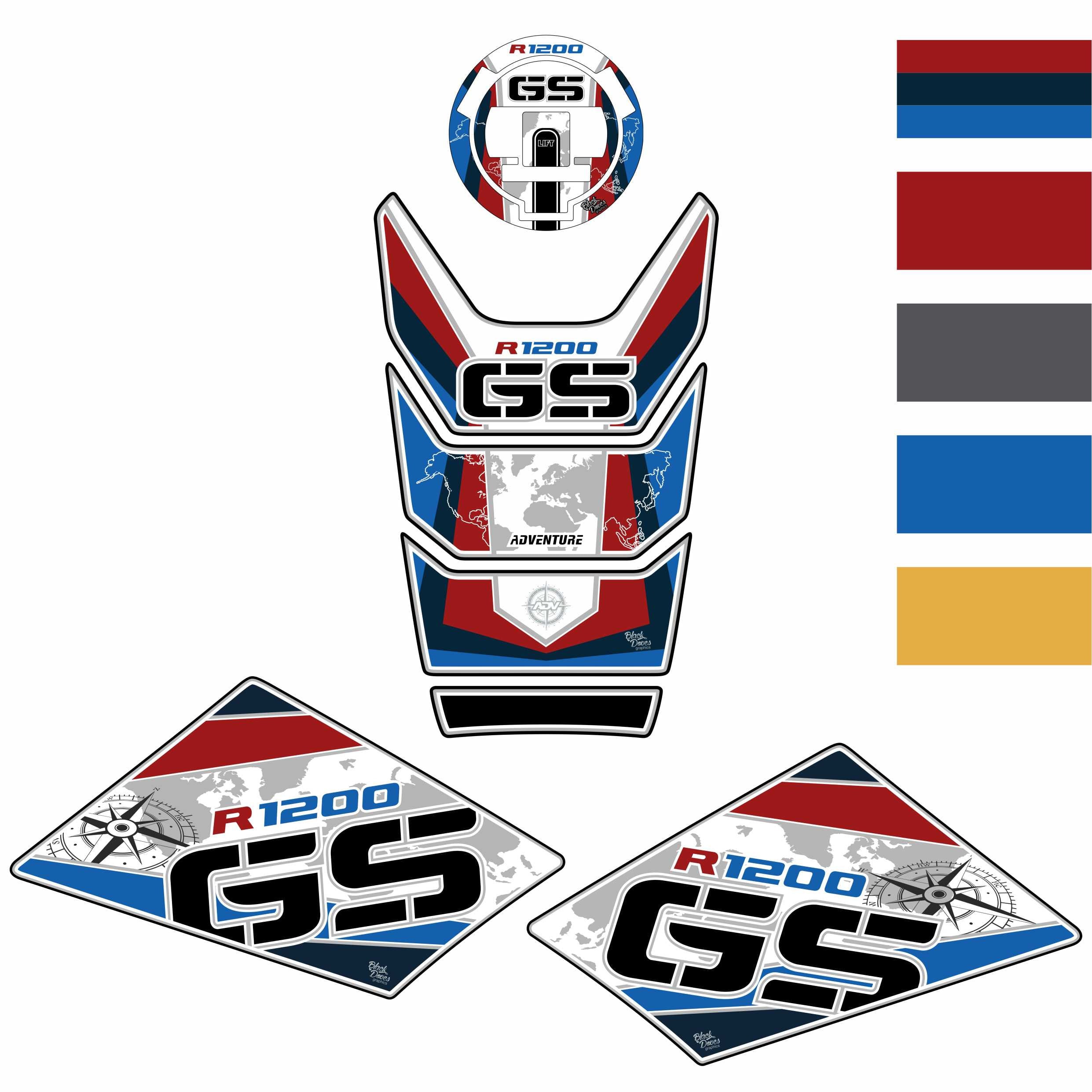 3D Resin Stickers Kit Protection Compatible With BMW R1200 GS 2008