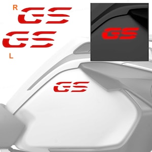 2pcs Stickers Compatible with Side Panels Tank BMW GS R1250 lc Adventure from 2019, GS R1200 lc Adventure from 2013 REFLECTIVE RED