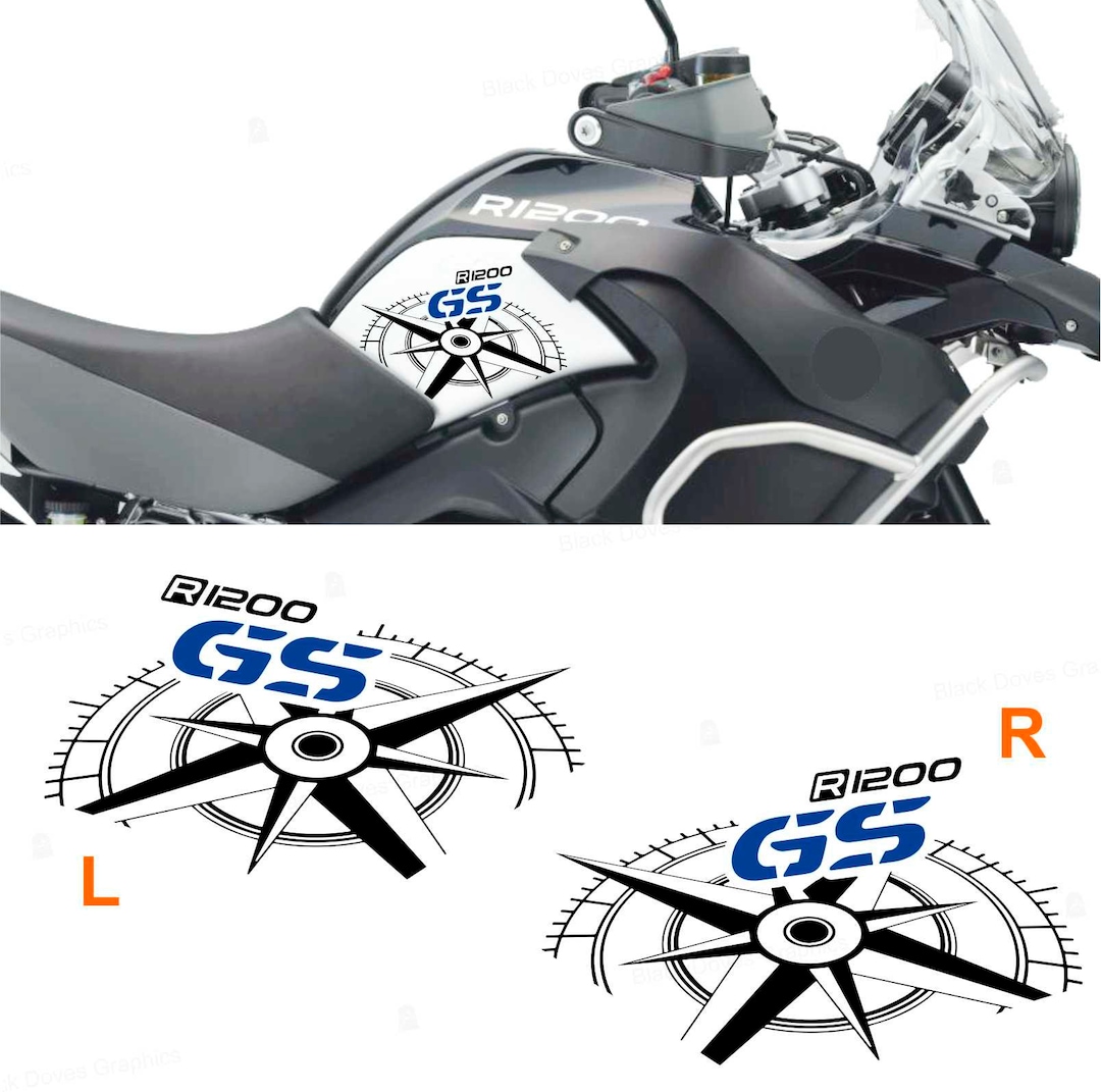 Gs Compas Sticker N.2 Compass Rose Tank Side Stickers Compatible With BMW R1200 GS ...