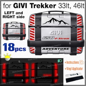 18pcs Reflectors Stickers two colors compatible with Suzuki V-Strom 650 GIVI Trekker