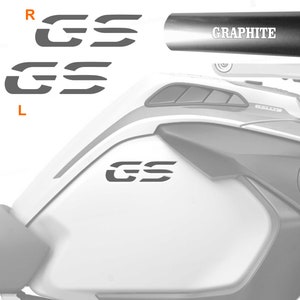2pcs Stickers Compatible with Side Panels Tank BMW GS R1250 lc Adventure from 2019, GS R1200 lc Adventure from 2013 GRAPHITE