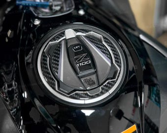 3D Tank Cap Protector Sticker Compatible with Kawasaki Z1100 2026 (BK1) | Black Doves Graphics