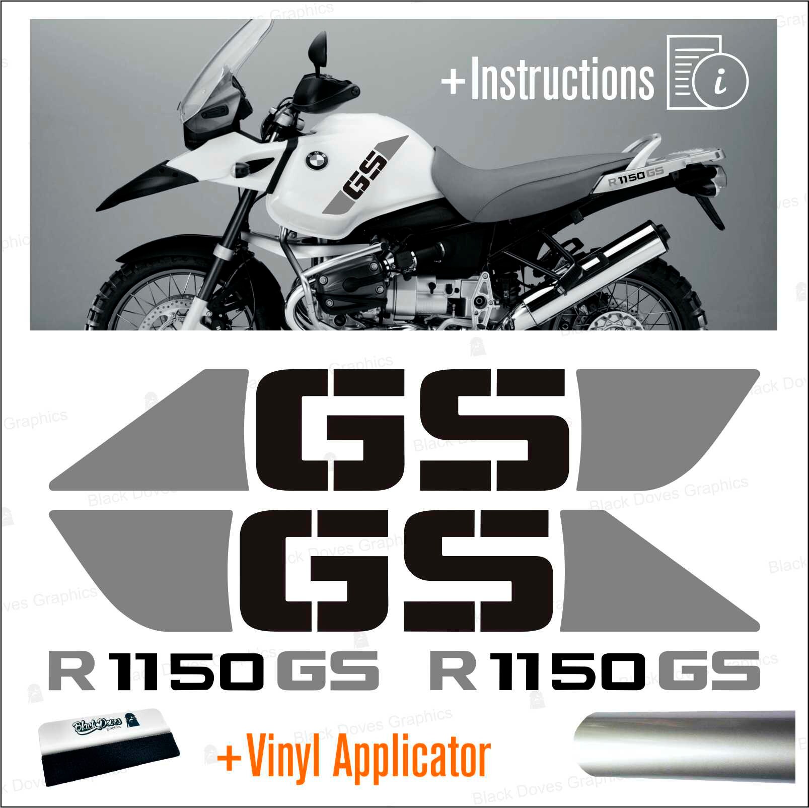 Black Doves Graphics 4pc Decal Set For BMW R 1150 GS Adventure - White & Yellow