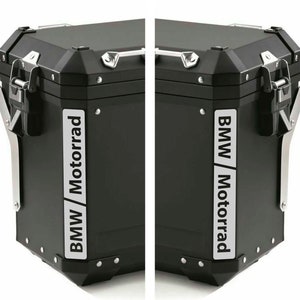 2 pegatinas reflectantes para maletas laterales de moto BMW Motorrad F 650 700 800 R 1100 1150 1200 1250 GS A White Grey