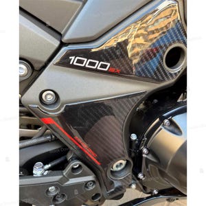 3D Resin Stickers Engine Guards Compatible with Kawasaki Ninja 1000 SX 40th Anniversary Edition 2024 Firecracker Red