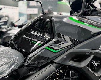 3D Tank Pad Protector Stickers Compatible with Kawasaki Versys 650 2026 Metallic Graphite Gray (GY1) | Black Doves Graphics