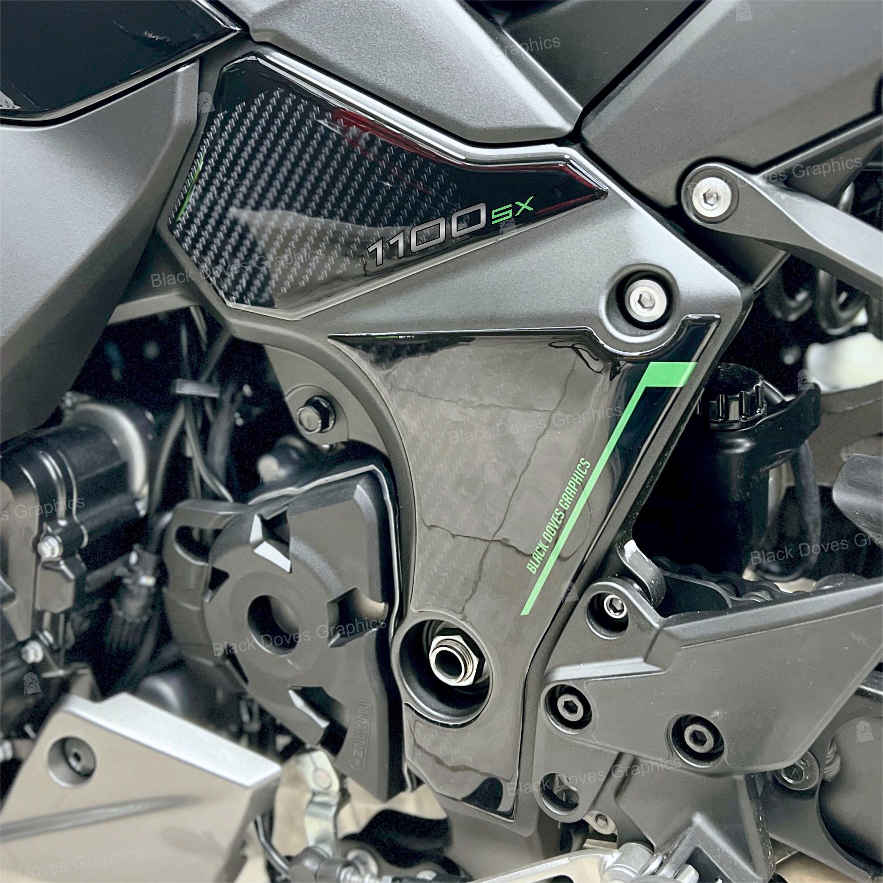 Autocollants De Protection Résine 3D Pour Kawasaki Ninja 1100 SX 2025 - Couleur Metallic Matte Graphenesteel Gray/Diablo Black - 11
