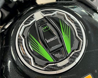 3D Sticker Tank Cap Protection Compatible with / Replacement for Kawasaki Versys 650 2025 Metallic Matte Graphenesteel Gray