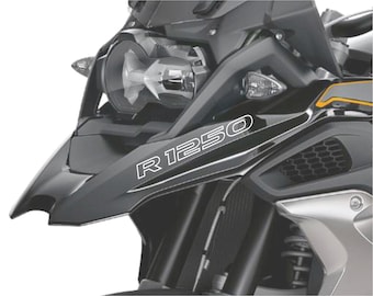 2 Autocollants pour le bec avant compatibles avec BMW R 1250 GS Adventure | Kit de 2 autocollants (250×25 mm) | Black Doves Graphics