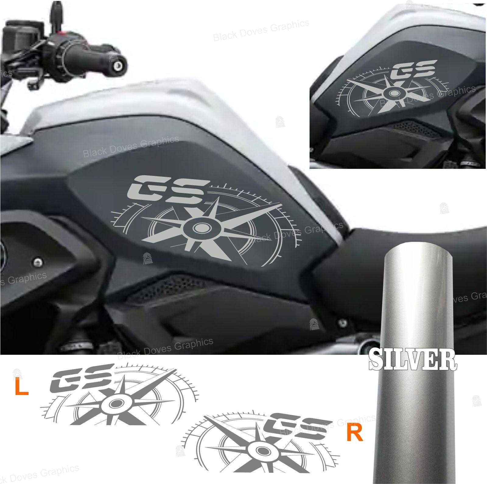 2pcs Adesivi Fianco Serbatoio Compatibile Con R1200GS Adventure - Foto 5