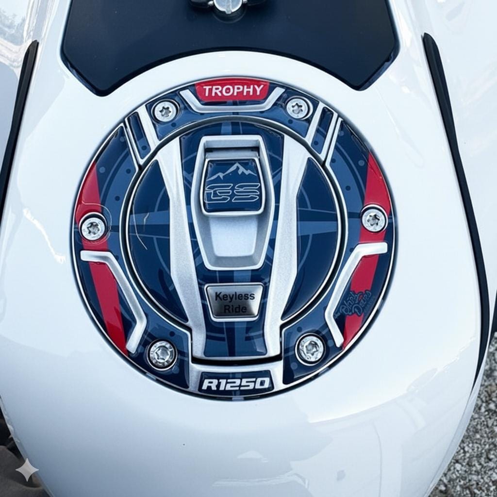 3D-Tankdeckel-Aufkleber Für BMW R 1250 GS Trophy Keyless Ride – Aus Kunstharz, Inkl. Montageanleitung
