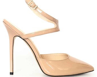 Leather Nude Heels - Etsy