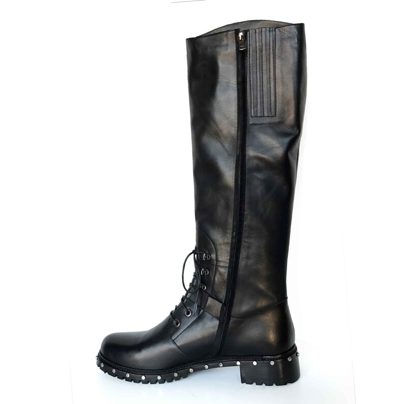 genuine leather knee high boots