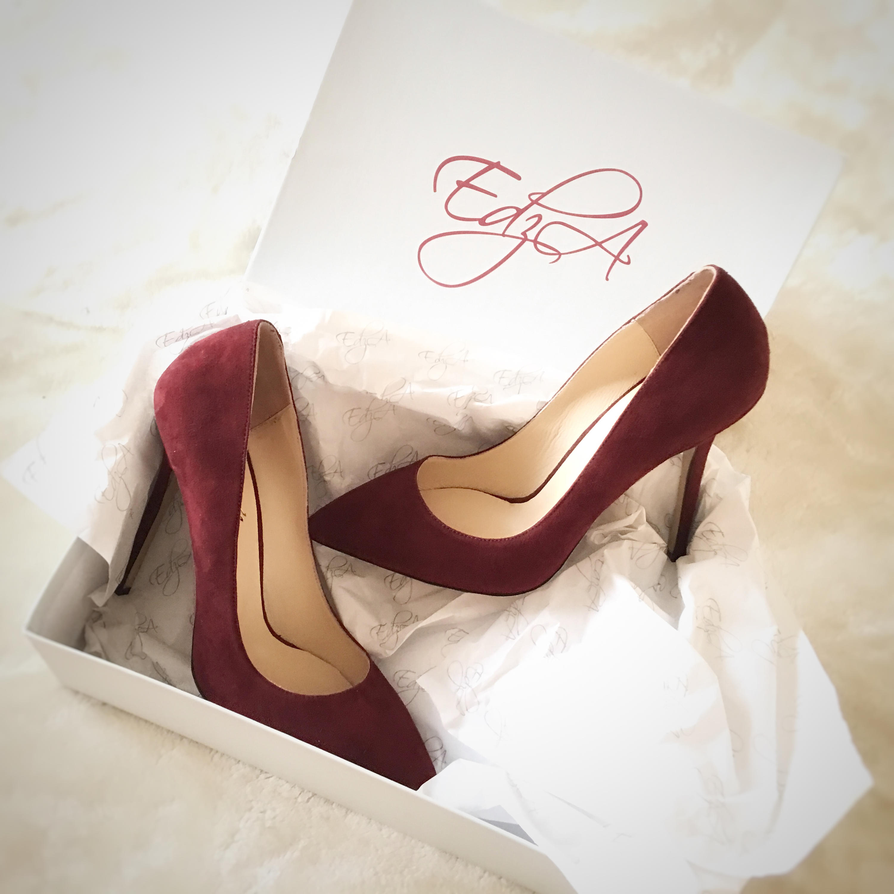 Burgundy pointed toe clearance heels