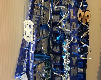 Blue and silver Homecoming Mum