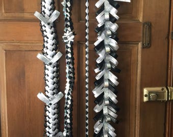 Custom order black,silver & white Braids