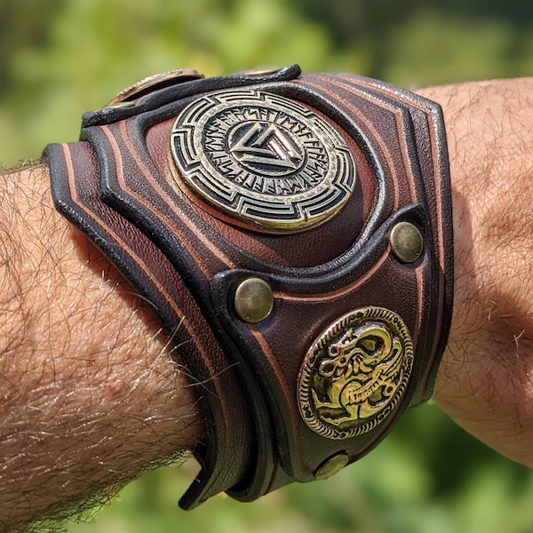 bracelet de force _ Biker _ viking _  modèle Ragnar _ Fabriqué en FRANCE