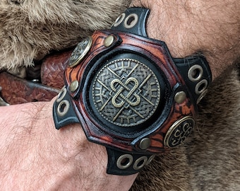 Ragnar leather strap with Merovingian cuff
