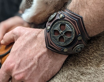 Bracelet Viking/Biker Brun ou Noir