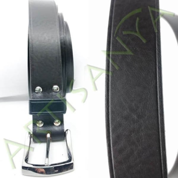 Handmade leather belt very dark brown rivets argentés_ 35mm waisting and cutting on mesure_ for a maximum waist circumference of 120cm