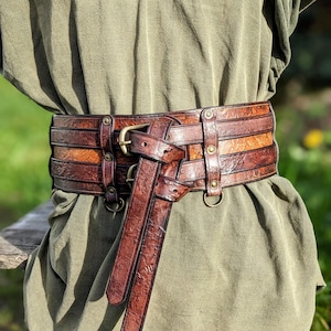 Ceinture Rodeur - Marron Flamme - deux sangles