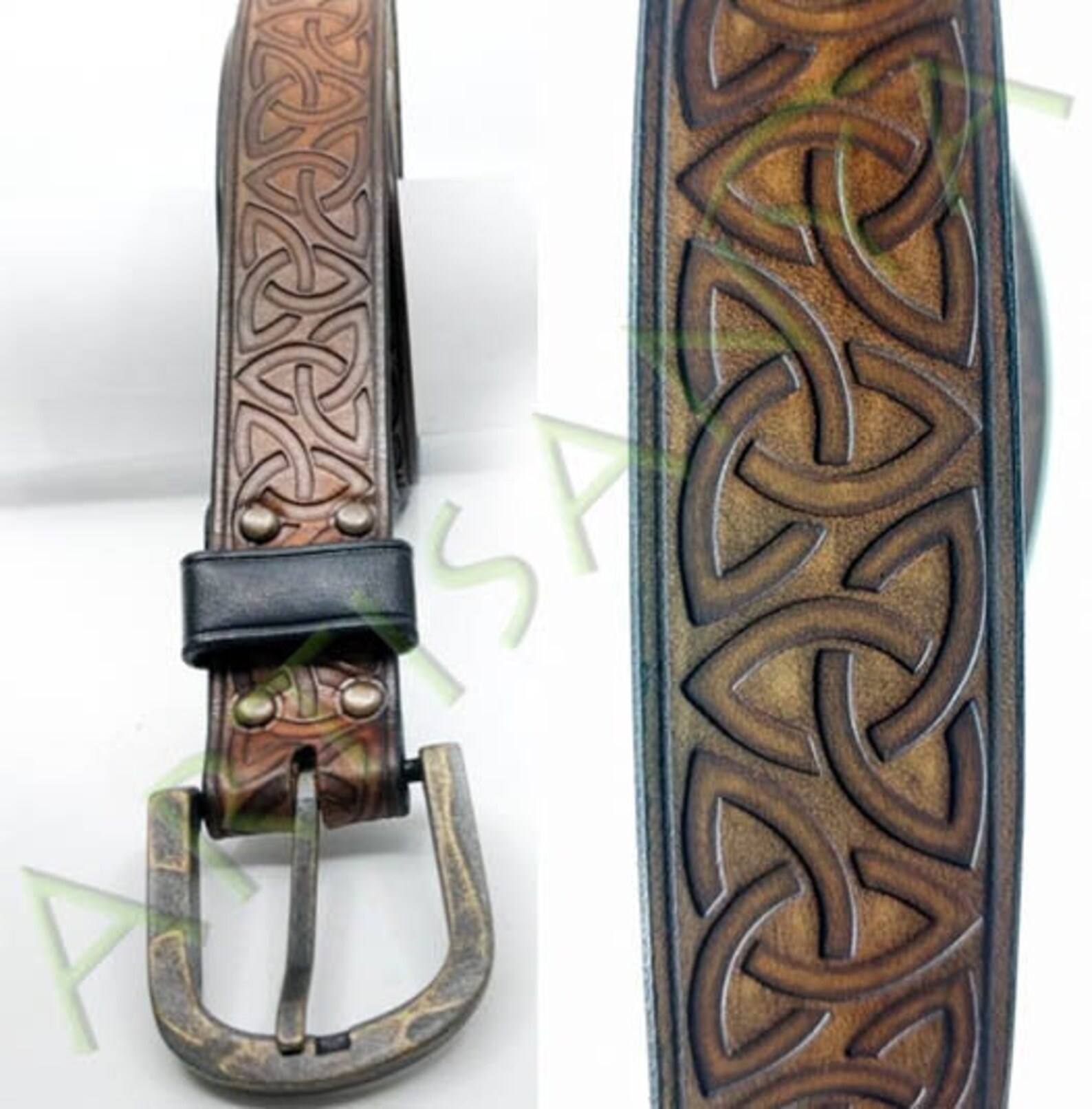 Ceinture En Cuir Trafalgar Cordova Marron - Taille 35-36, Occasion
