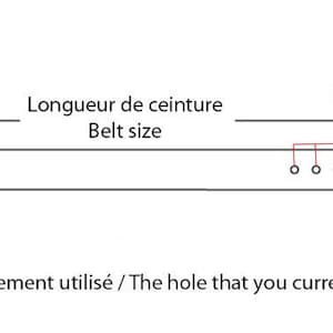 Handcrafted oak leather belt _ 35mm waisting and cutting on mesure_ for a max waist circumference of 115cm image 3