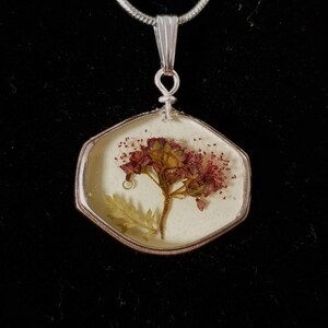 Pressed flower resin necklace